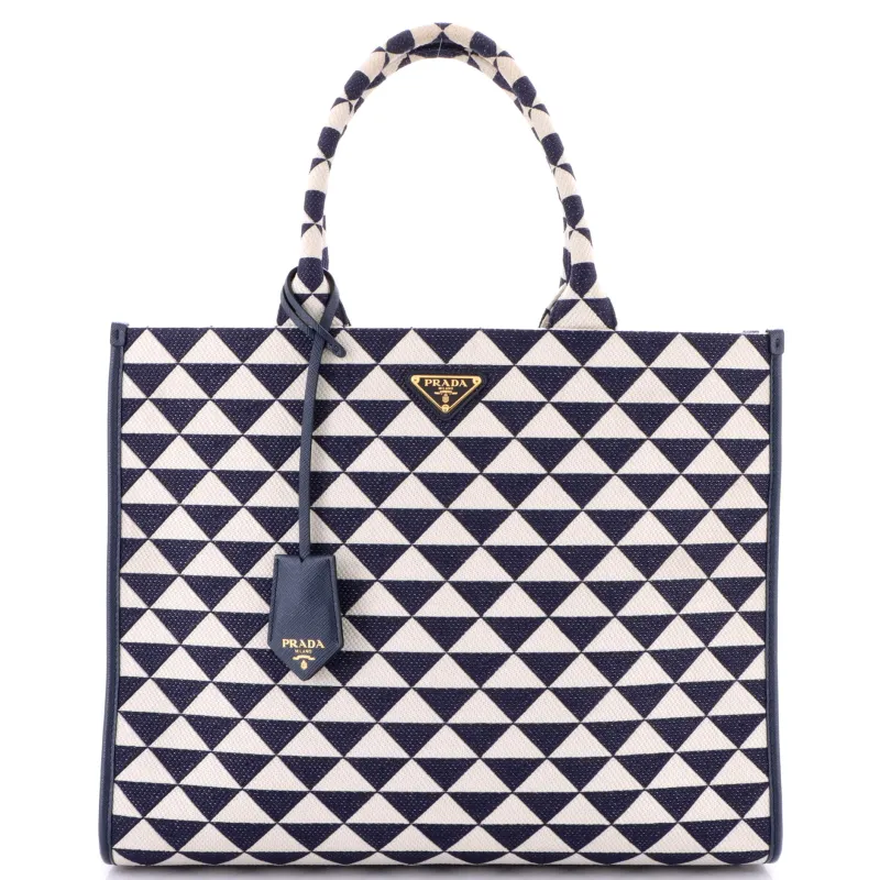 Pre-Loved Prada Symbole Shopper Tote Jacquard Large sold by Zulily