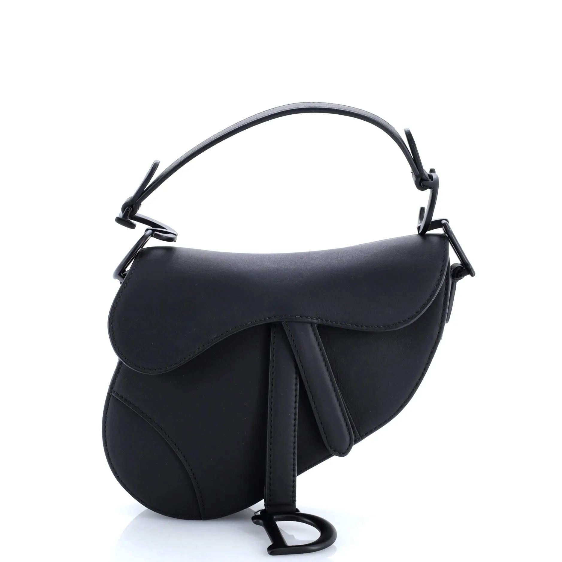 Pre-Loved Christian Dior Ultra Matte Saddle Handbag Leather Mini sold by Zulily