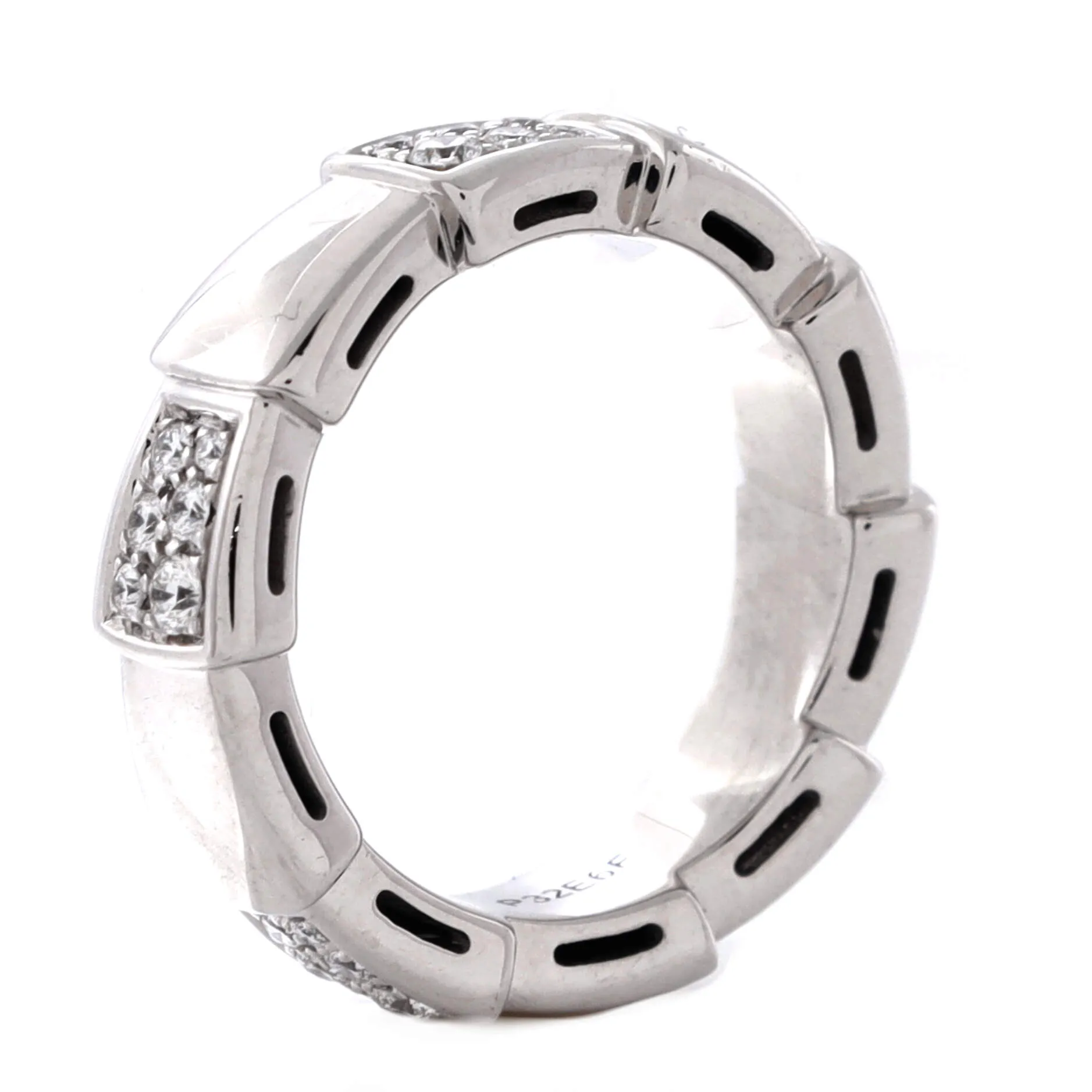 Pre-Loved Bvlgari Serpenti Viper Ring 18K White Gold with Half Pave Diamonds Large sold by Zulily product image thumbnail 3