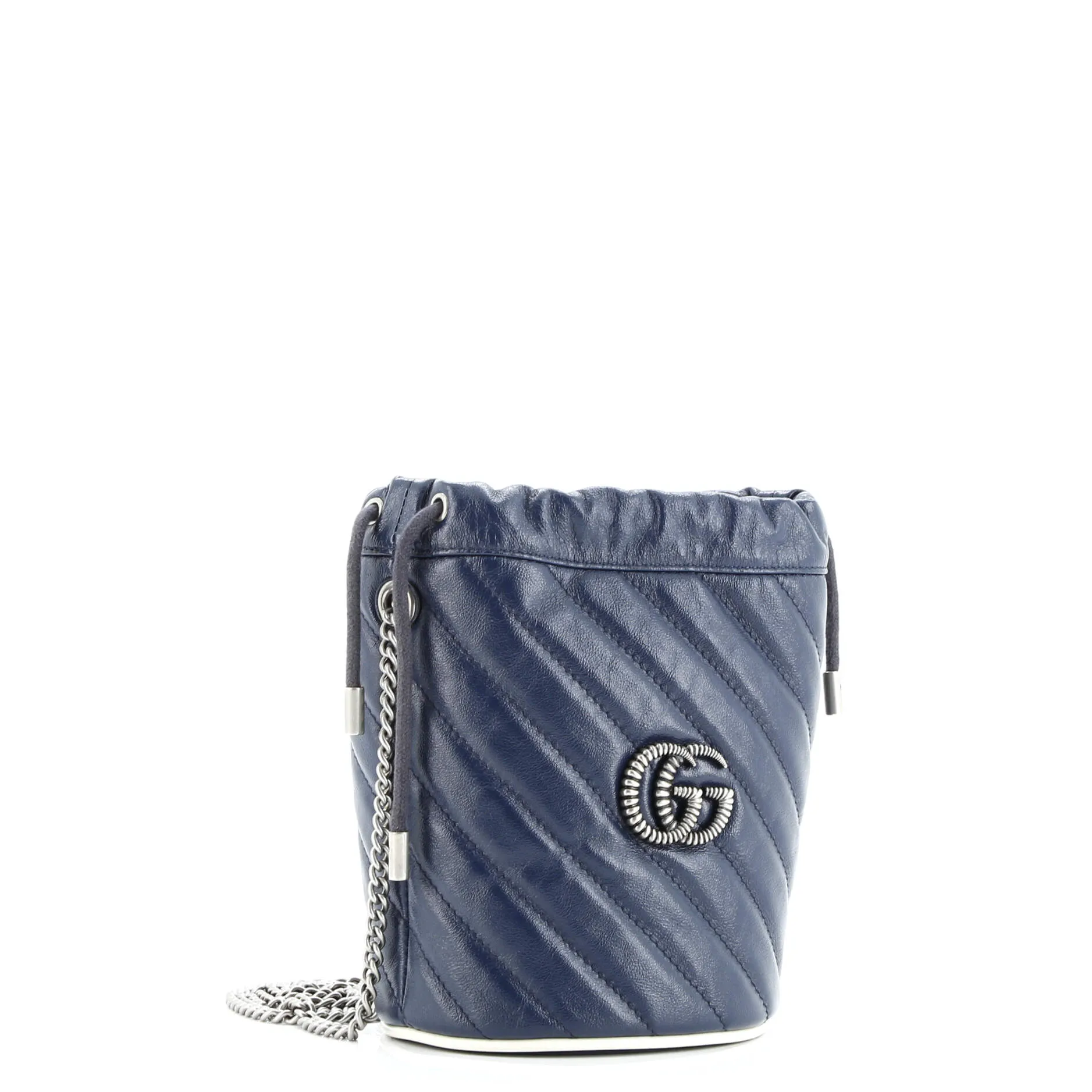 Pre-Loved Gucci GG Marmont Bucket Bag Diagonal Quilted Leather Mini sold by Zulily product image thumbnail 2