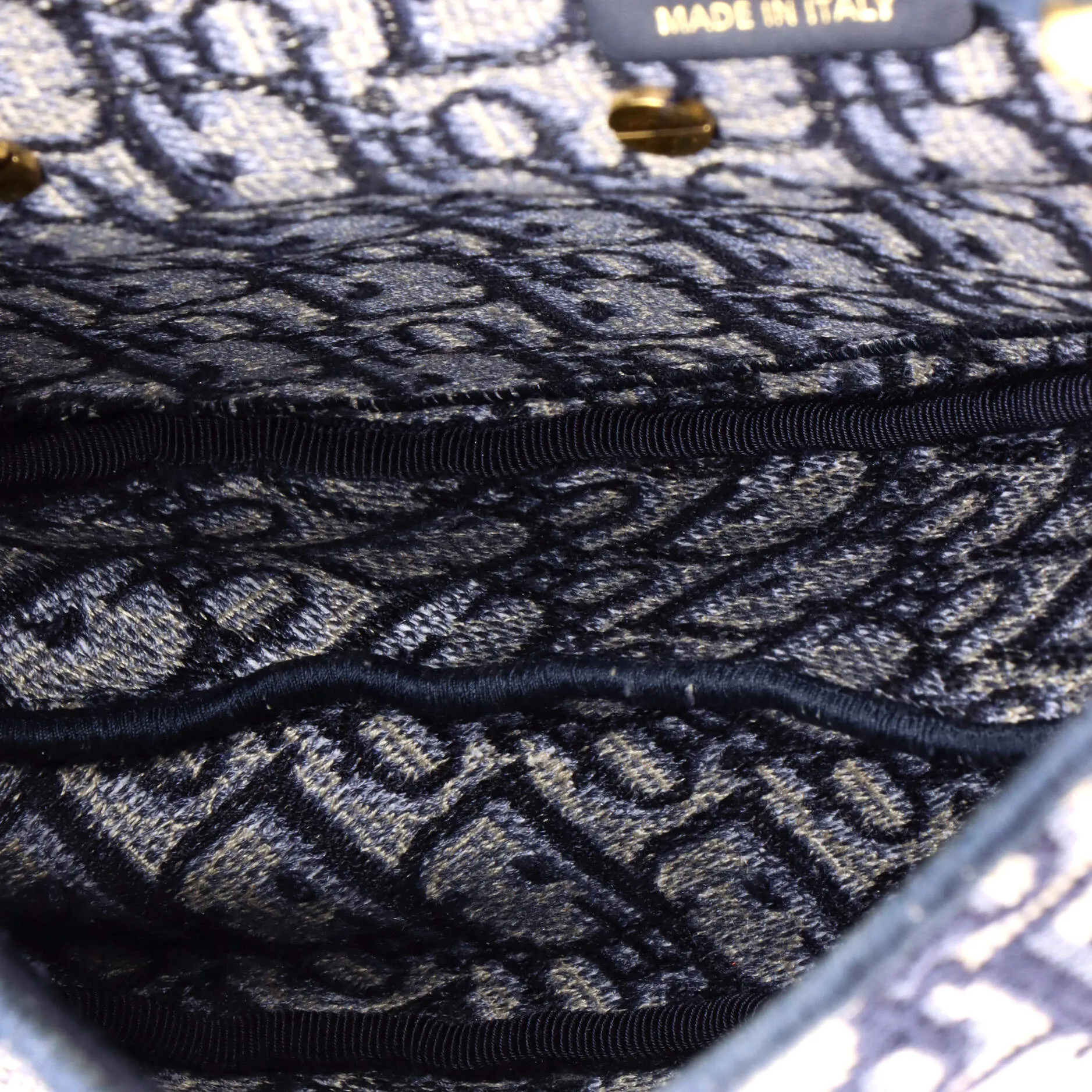 Pre-Loved Christian Dior Saddle Handbag Logo Embroidered Oblique Canvas Medium sold by Zulily product image thumbnail 5