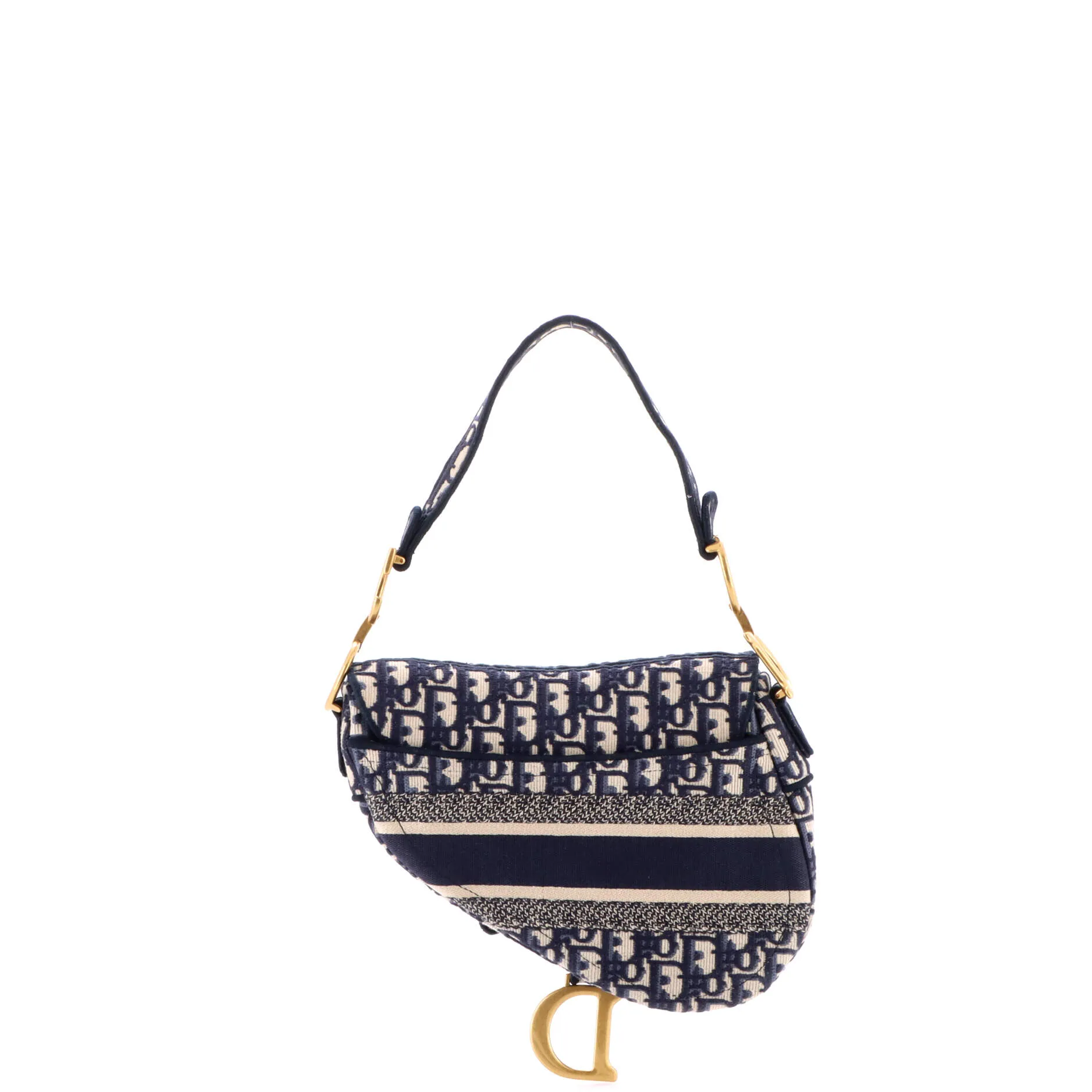 Pre-Loved Christian Dior Saddle Handbag Logo Embroidered Oblique Canvas Medium sold by Zulily product image thumbnail 3