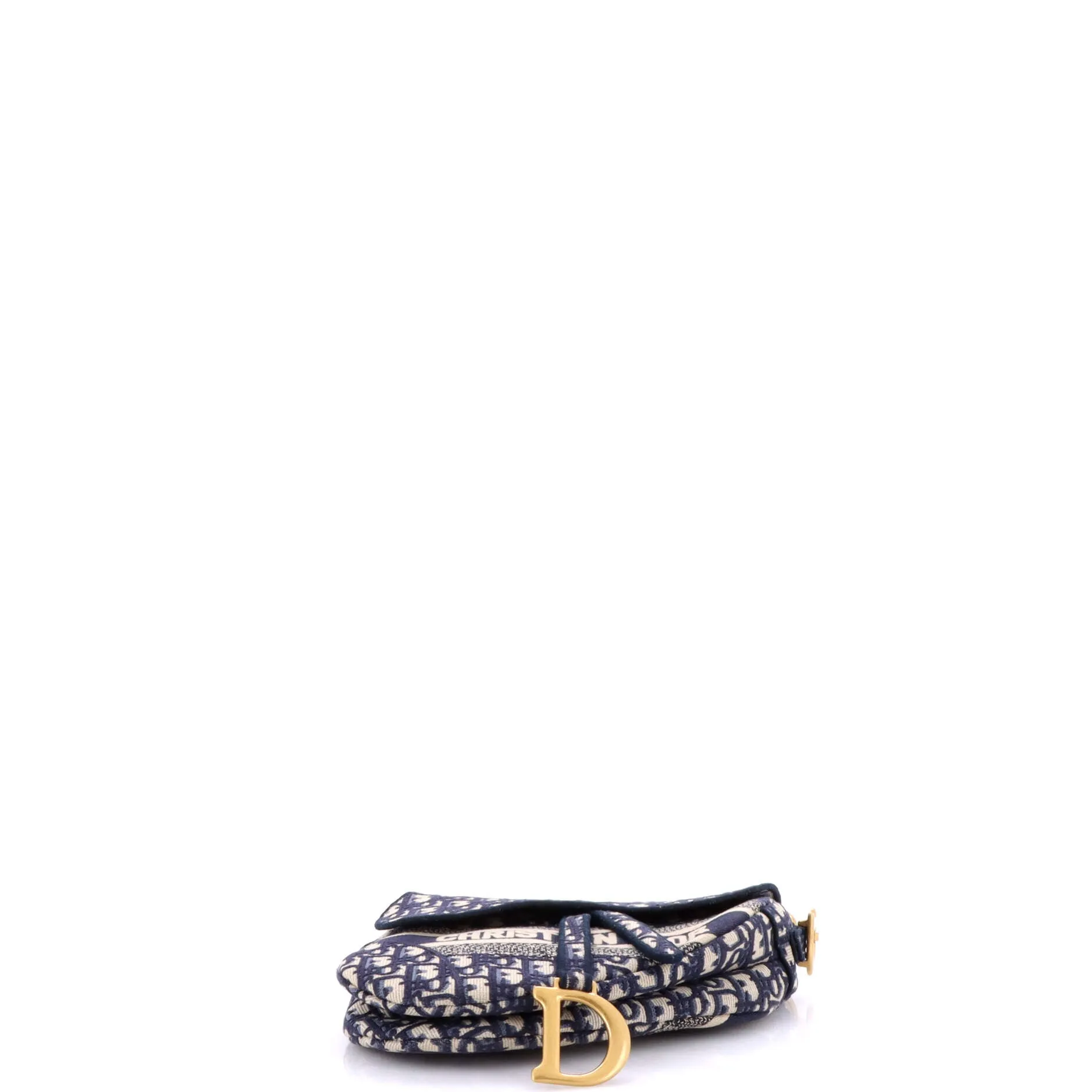 Pre-Loved Christian Dior Saddle Handbag Logo Embroidered Oblique Canvas Medium sold by Zulily product image thumbnail 4