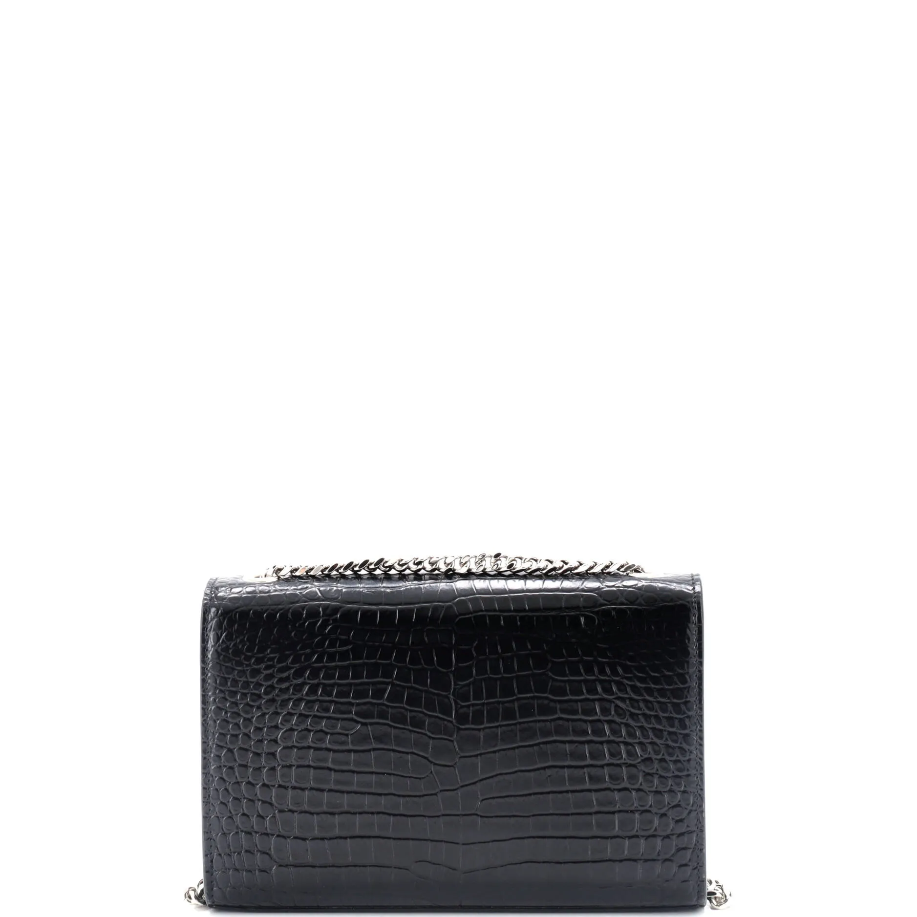 Pre-Loved Saint Laurent Classic Monogram Tassel Crossbody Bag Crocodile Embossed Leather Small sold by Zulily product image thumbnail 3