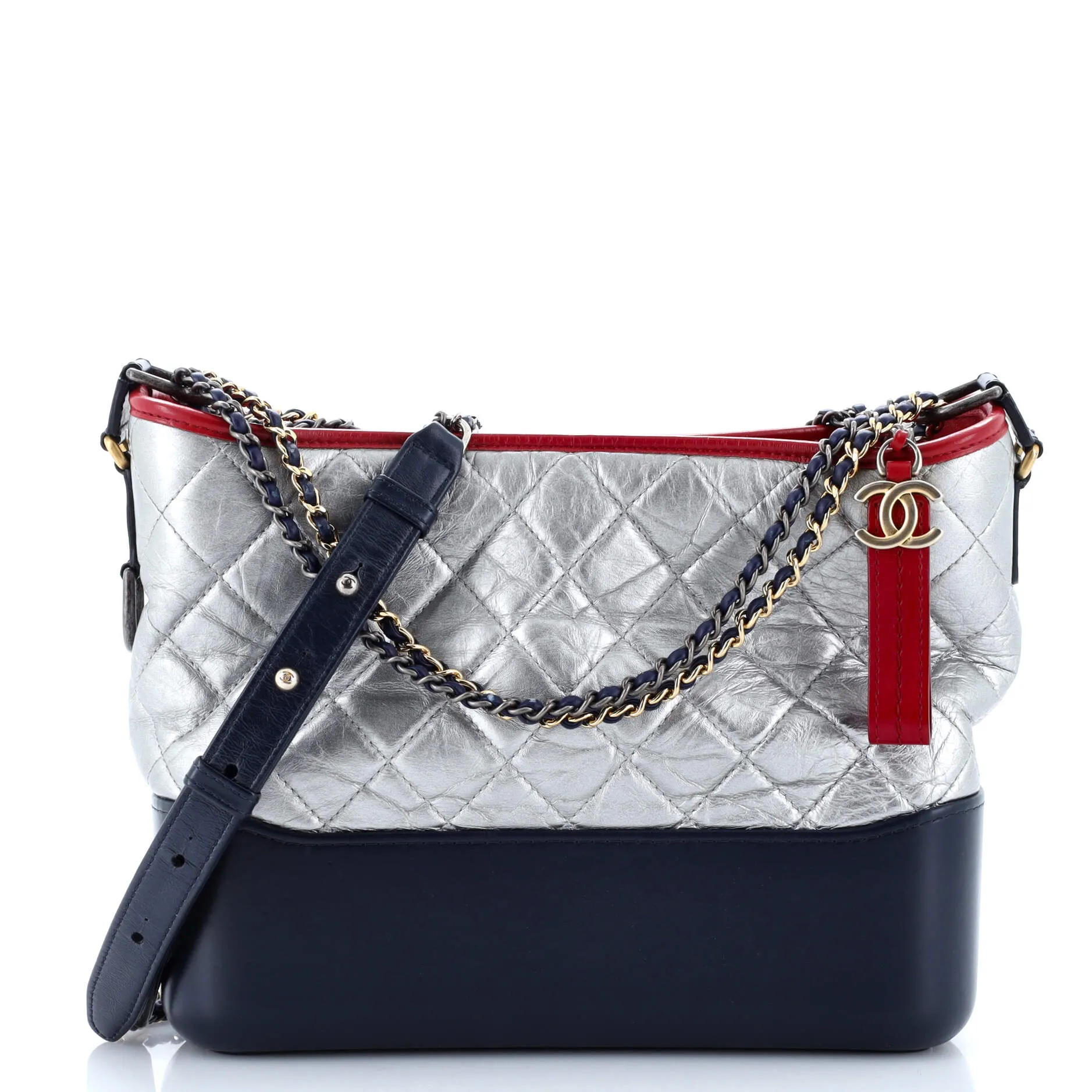 Pre-Loved Chanel Gabrielle Hobo Quilted Metallic Aged Calfskin Medium sold by Zulily