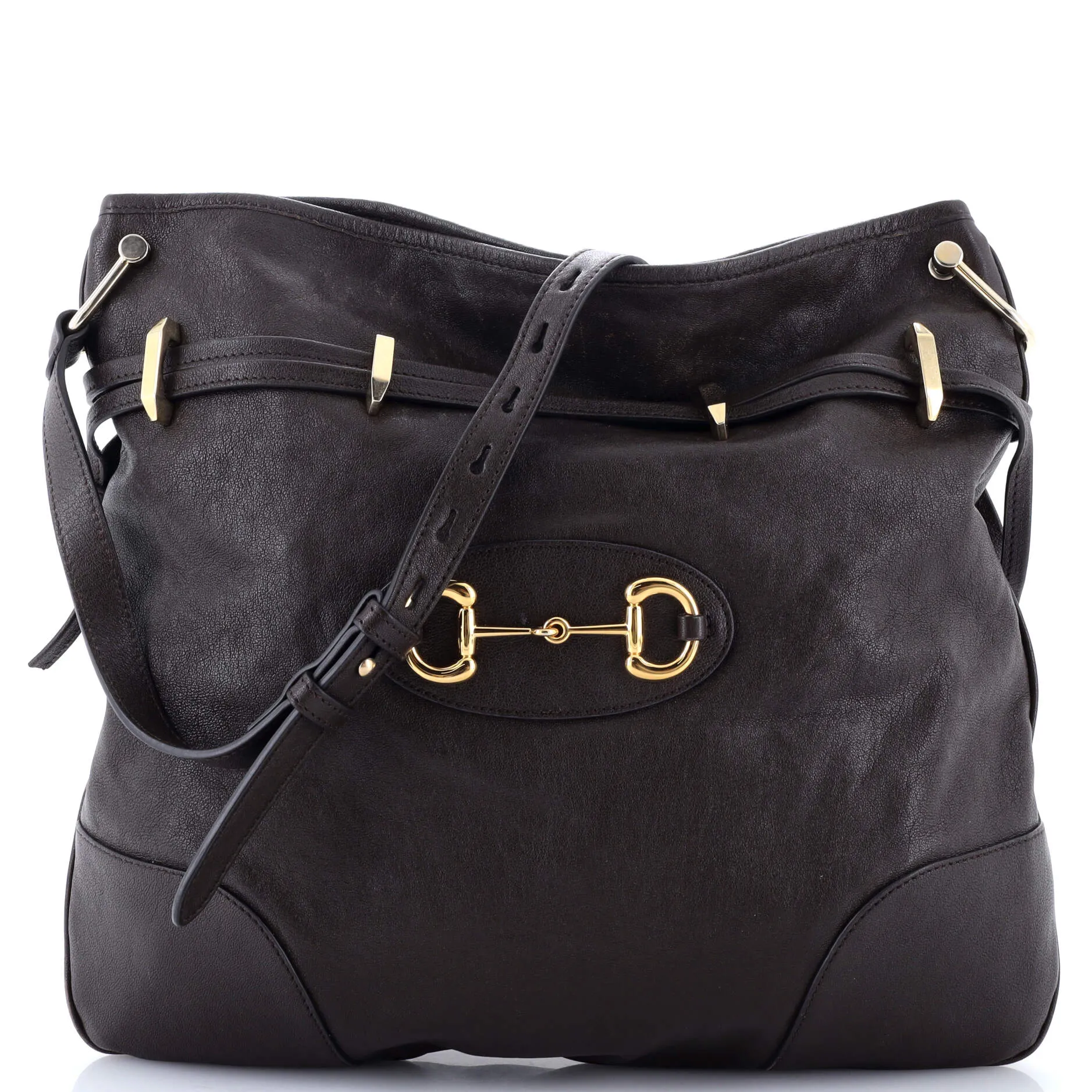 Pre-Loved Gucci Horsebit 1955 Messenger Bag Leather Large sold by Zulily