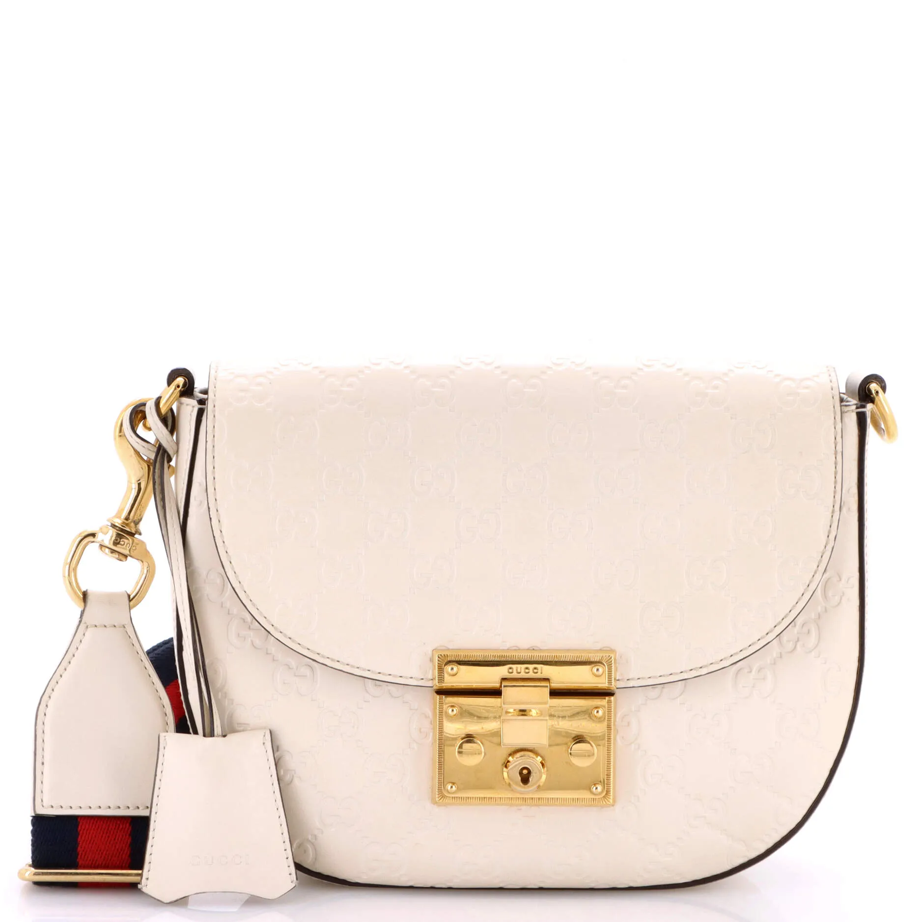 Pre-Loved Gucci Padlock Saddle Shoulder Bag Guccissima Leather Medium sold by Zulily