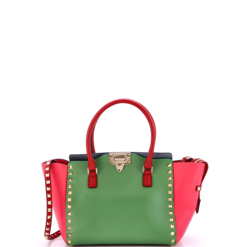 Pre-Loved Valentino Rockstud Tote Rigid Leather Small sold by Zulily