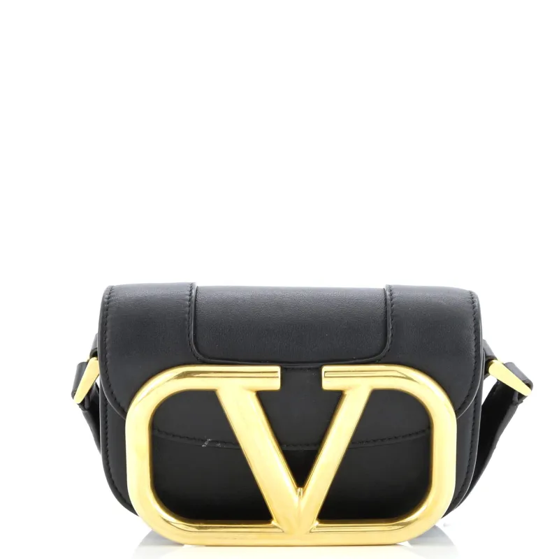 Pre-Loved Valentino Supervee Crossbody Bag Leather Small sold by Zulily
