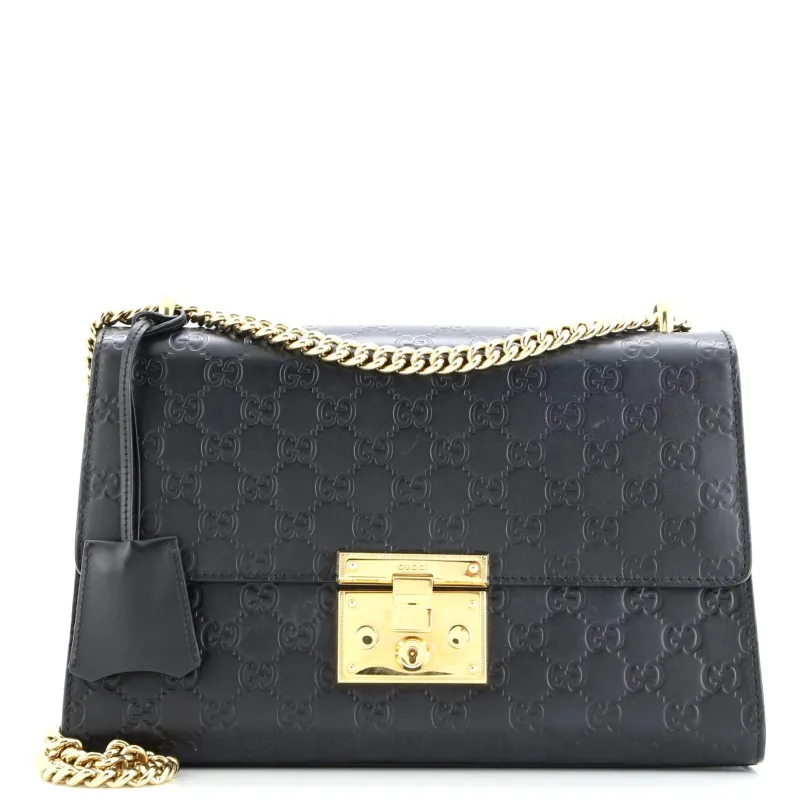 Pre-Loved Gucci Padlock Shoulder Bag Guccissima Leather Medium sold by Zulily