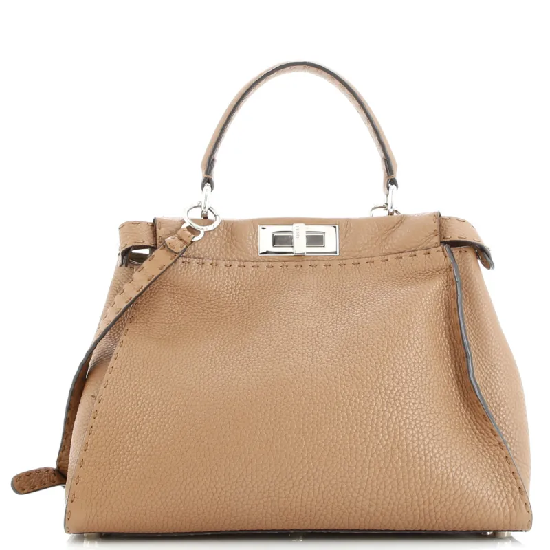 Pre-Loved Fendi Selleria Peekaboo Bag Rigid Leather Regular sold by Zulily