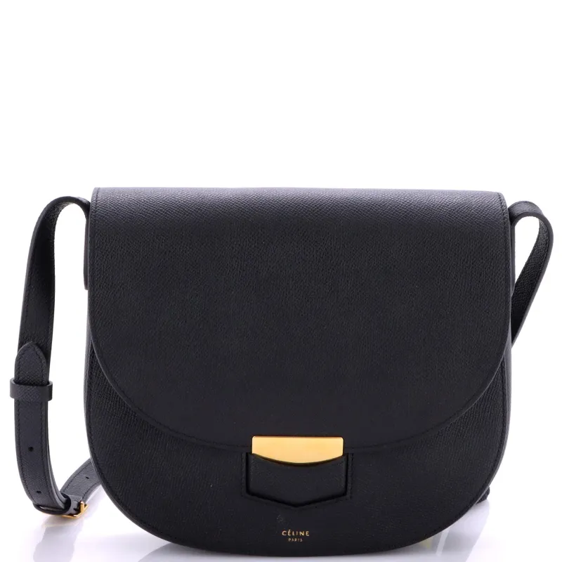 Pre-Loved Celine Trotteur Crossbody Bag Grainy Leather Medium sold by Zulily