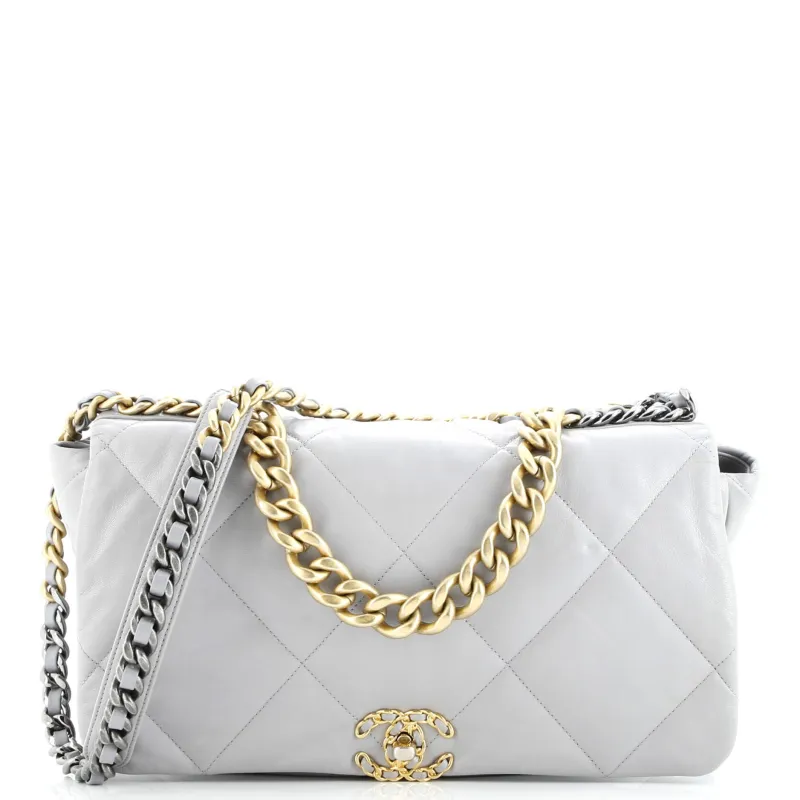 Pre-Loved Chanel 19 Flap Bag Quilted Leather Maxi sold by Zulily