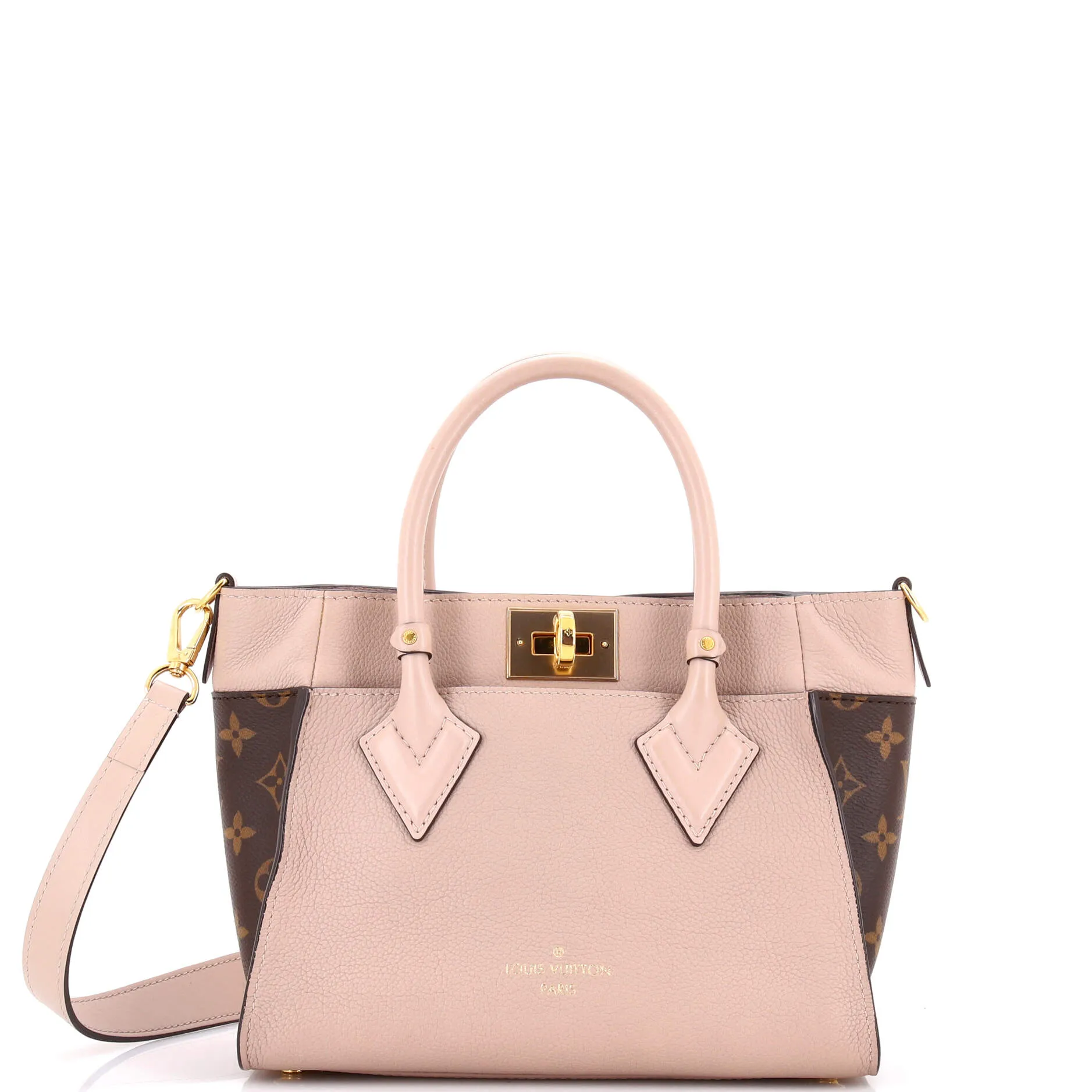 Pre-Loved Louis Vuitton On My Side Tote Leather with Monogram Canvas PM sold by Zulily