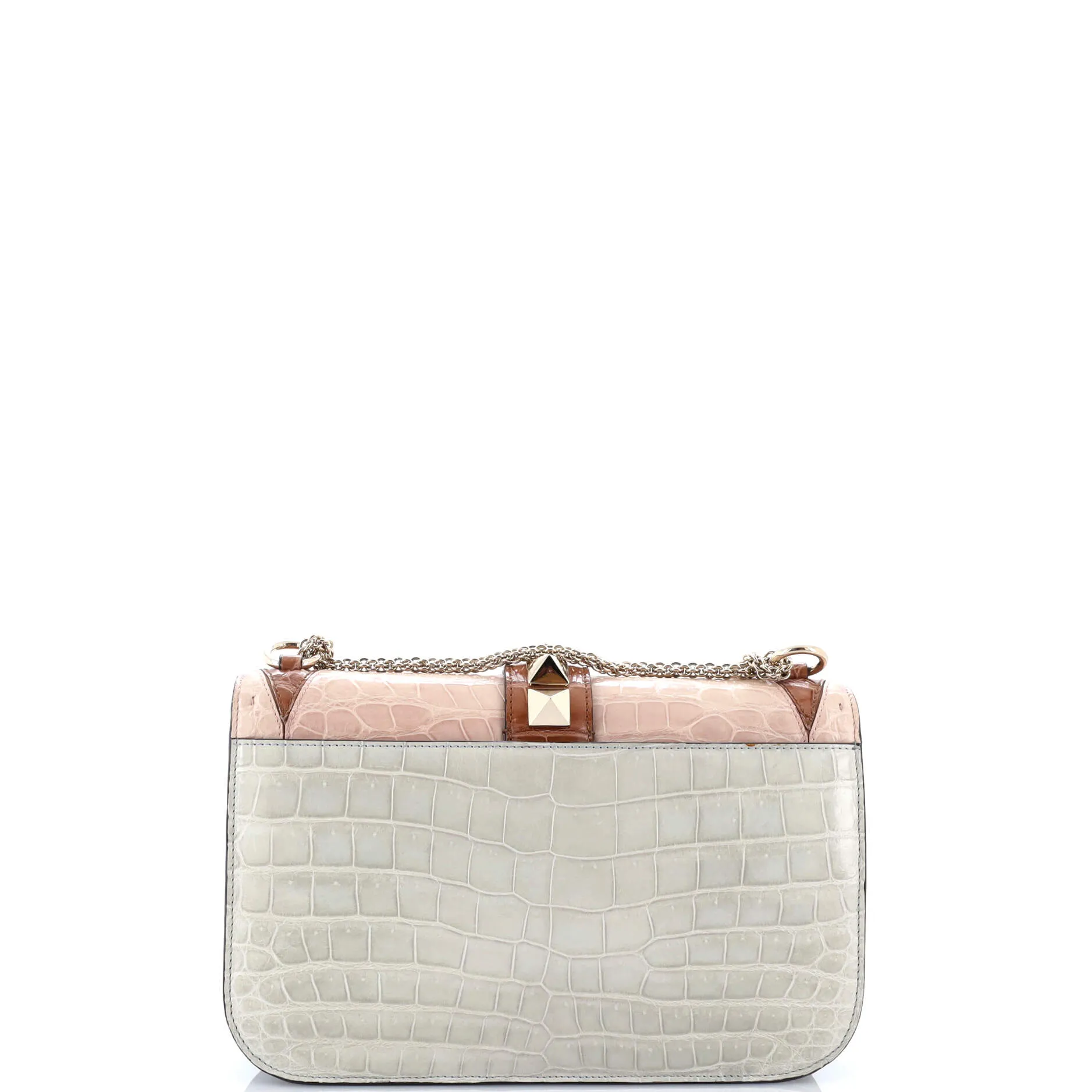 Pre-Loved Valentino Glam Lock Shoulder Bag Colorblock Crocodile Medium sold by Zulily product image thumbnail 3