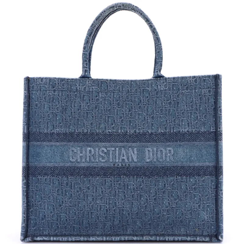 Pre-Loved Christian Dior Book Tote Oblique Denim Large sold by Zulily