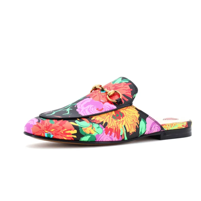 Pre-Loved Gucci Women's Princetown Mules Printed Leather sold by Zulily
