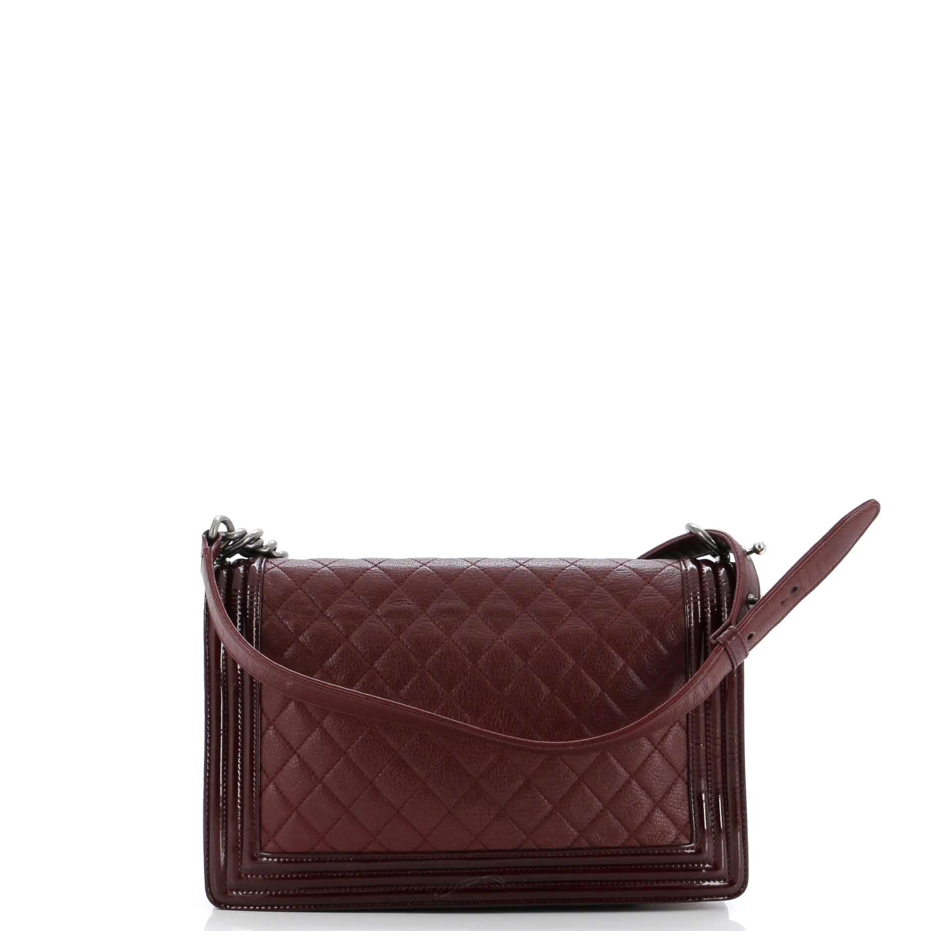 Pre-Loved Chanel Boy Flap Bag Quilted Goatskin with Patent New Medium sold by Zulily product image thumbnail 3
