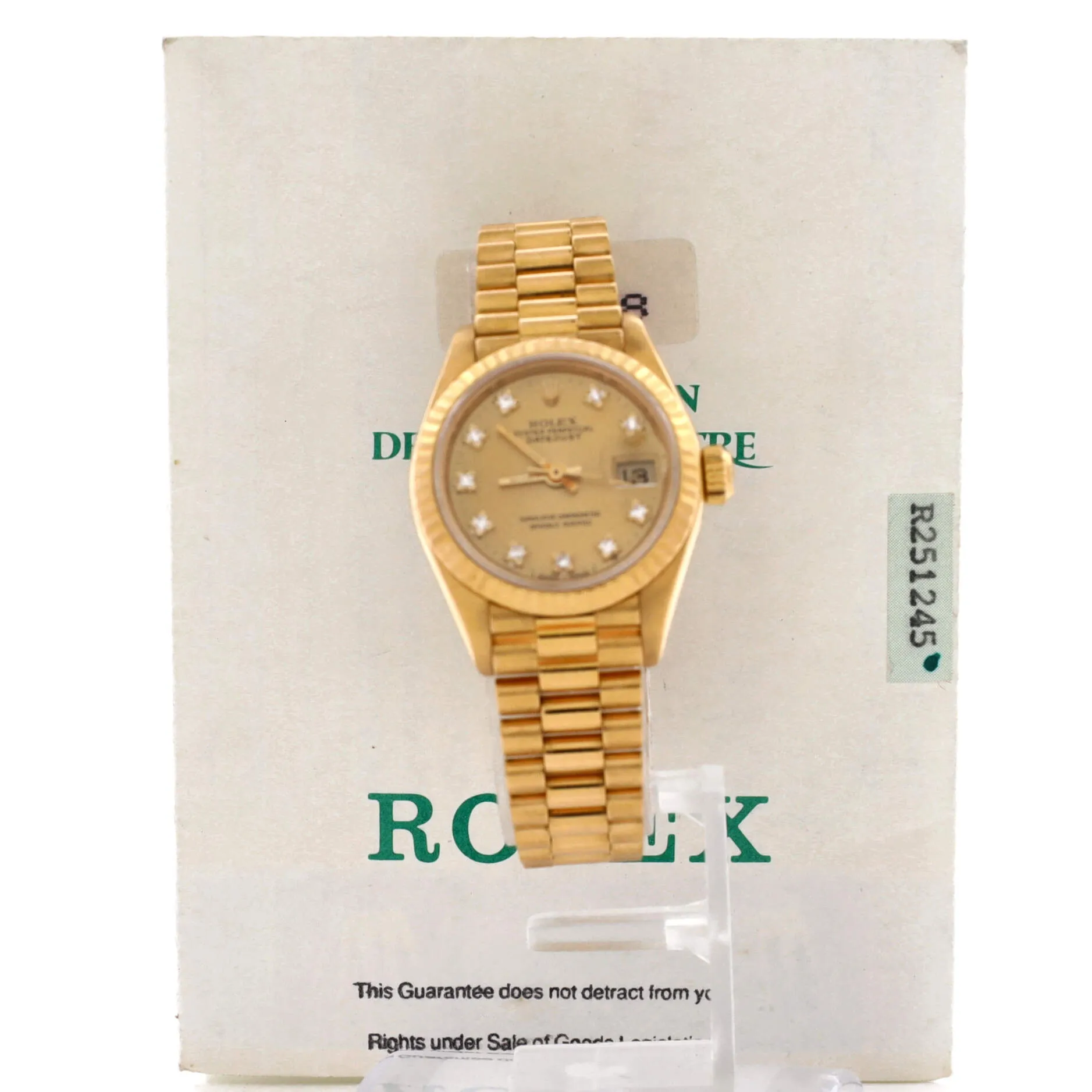 Pre-Loved Rolex Oyster Perpetual Datejust Automatic Watch Yellow Gold with Diamond Markers 26 sold by Zulily product image thumbnail 2