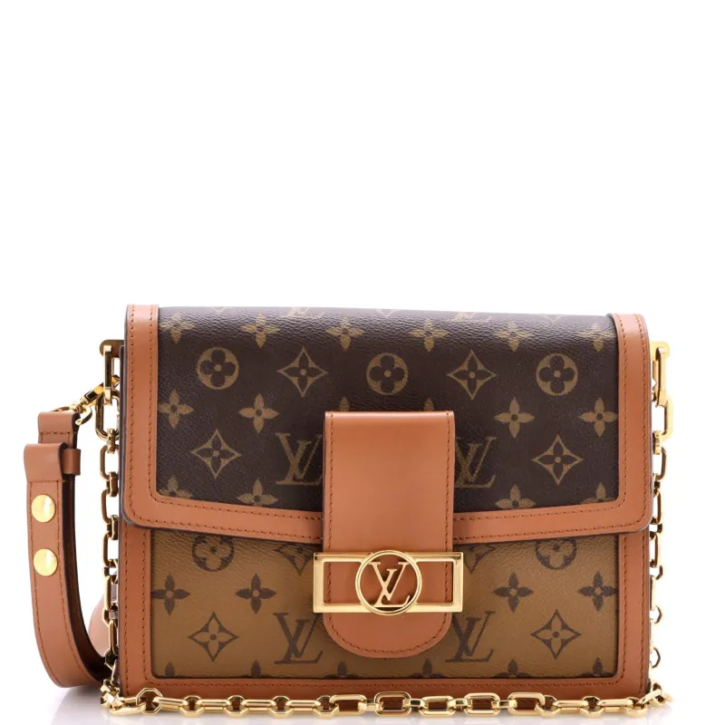 Pre-Loved Louis Vuitton Dauphine Shoulder Bag Reverse Monogram Canvas MM sold by Zulily