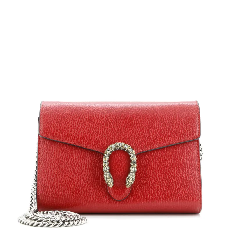 Pre-Loved Gucci Dionysus Chain Wallet Leather with Embellished Detail Small sold by Zulily