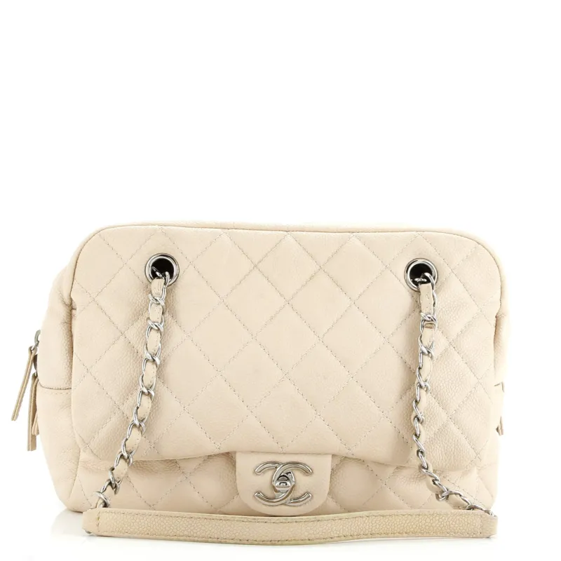 Pre-Loved Chanel Camera Case Flap Bag Quilted Caviar Medium sold by Zulily