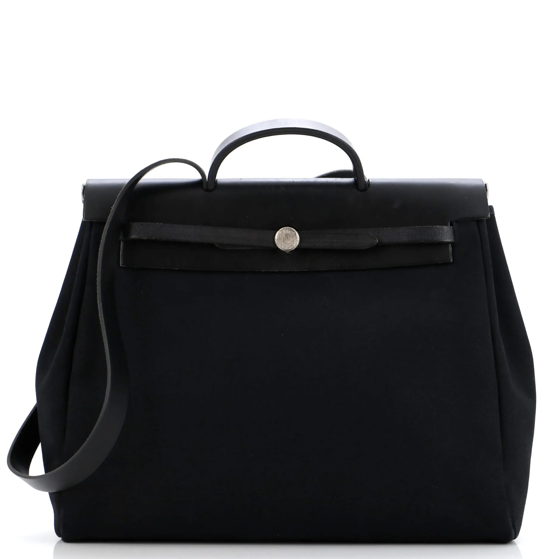 Pre-Loved Hermes Herbag Toile and Leather MM sold by Zulily