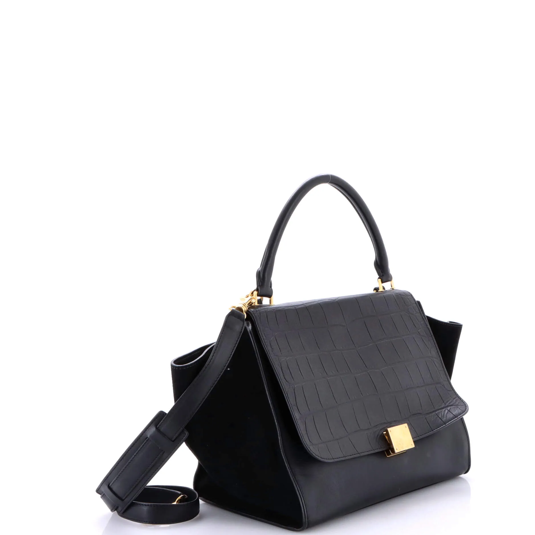 Pre-Loved Celine Trapeze Bag Crocodile Embossed Leather Medium sold by Zulily product image thumbnail 2