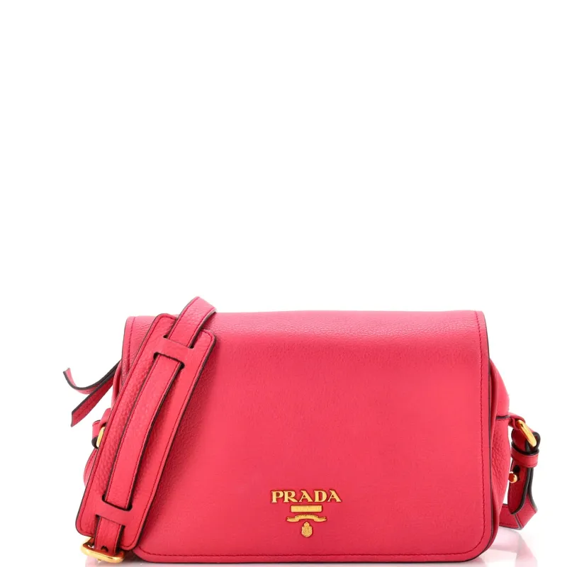 Pre-Loved Prada Flap Zip Crossbody Bag Vitello Phenix Small sold by Zulily