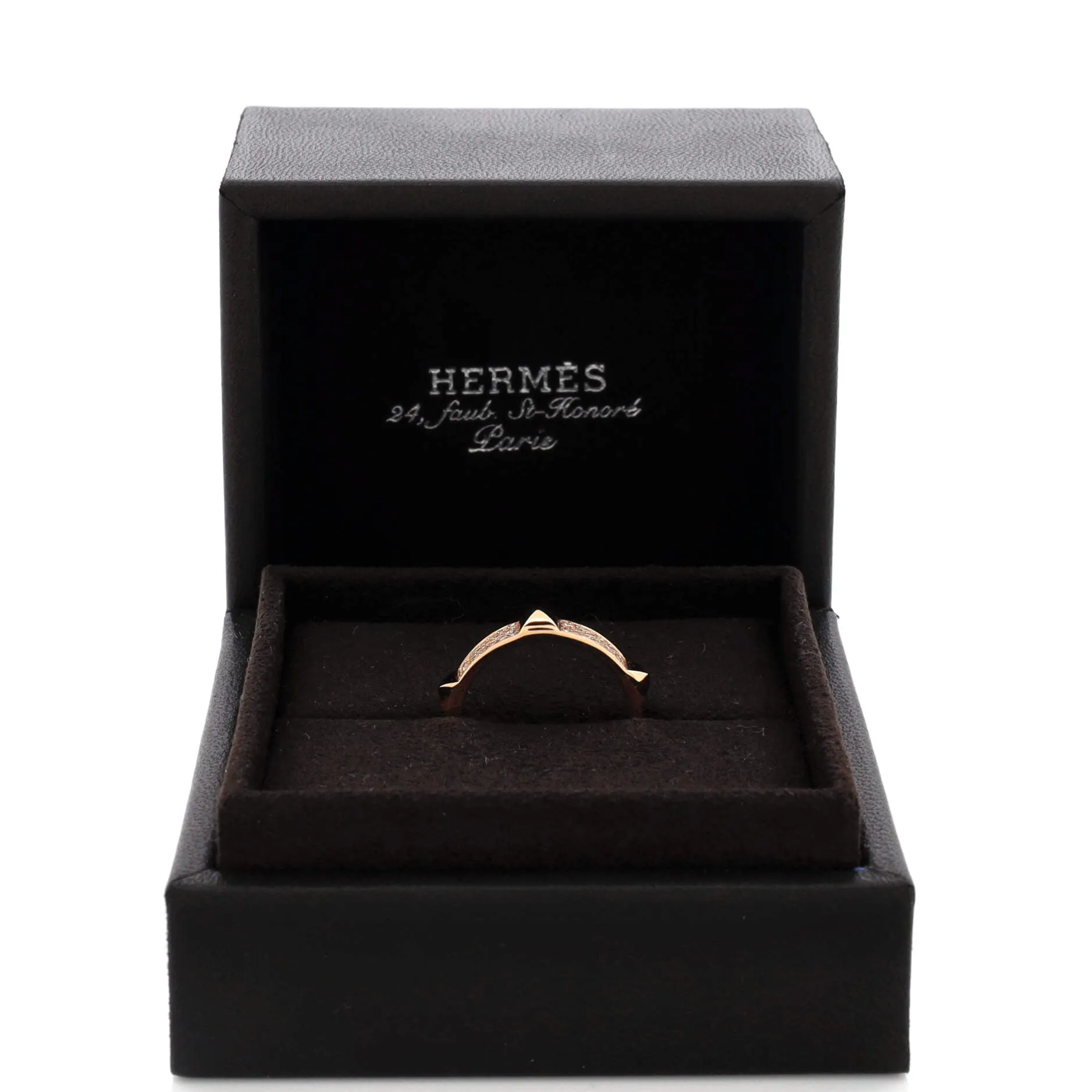 Pre-Loved Hermes Clou d'H Ring 18K Rose Gold with Diamonds sold by Zulily product image thumbnail 3