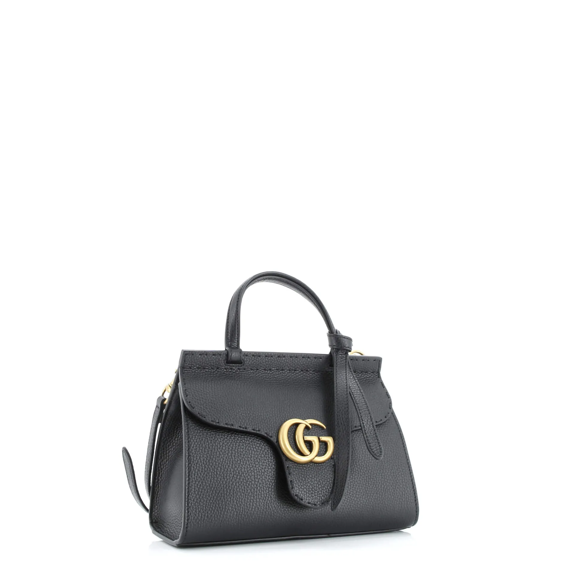 Pre-Loved Gucci GG Marmont Top Handle Bag Leather Mini sold by Zulily product image thumbnail 2
