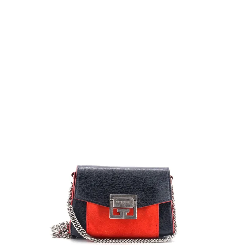 Pre-Loved Givenchy GV3 Flap Bag Leather with Suede Mini sold by Zulily