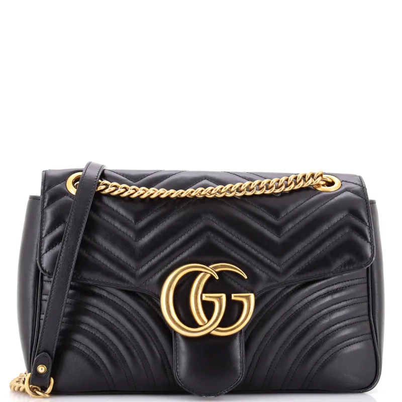 Pre-Loved Gucci GG Marmont Flap Bag Matelasse Leather Medium sold by Zulily