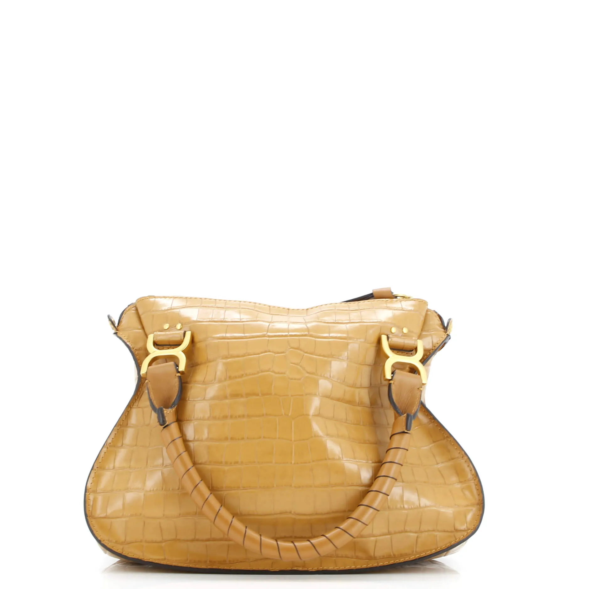 Pre-Loved Chloe Marcie Satchel Crocodile Embossed Leather Medium sold by Zulily product image thumbnail 3