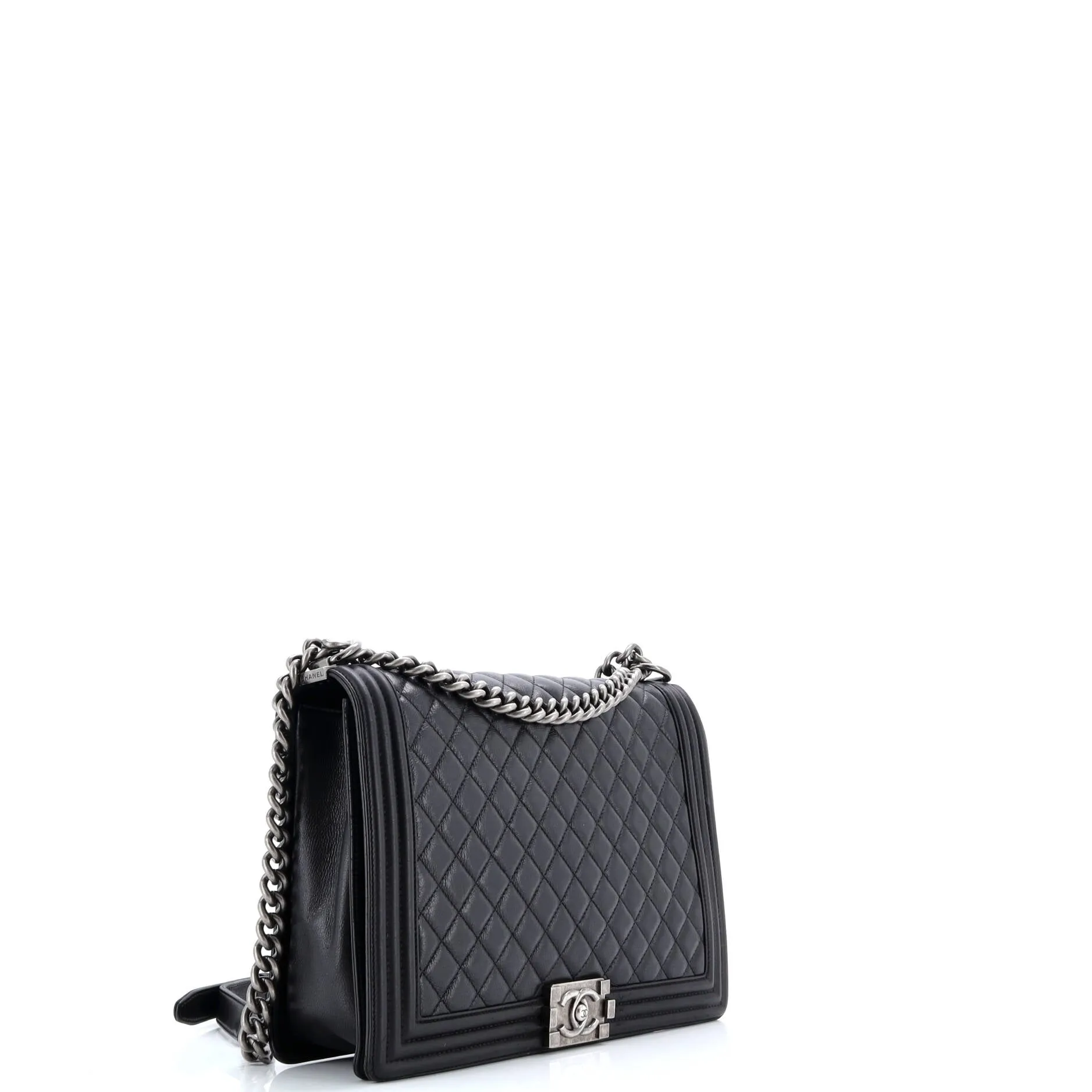Pre-Loved Chanel Boy Flap Bag Quilted Calfskin Large sold by Zulily product image thumbnail 2