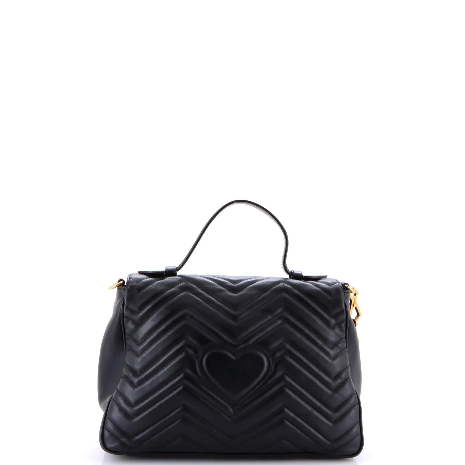 Pre-Loved Gucci GG Marmont Top Handle Flap Bag Matelasse Leather Medium sold by Zulily product image thumbnail 3