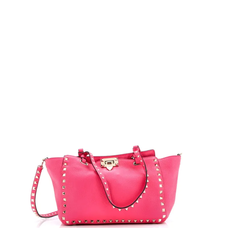 Pre-Loved Valentino Rockstud Tote Pebbled Leather Small sold by Zulily