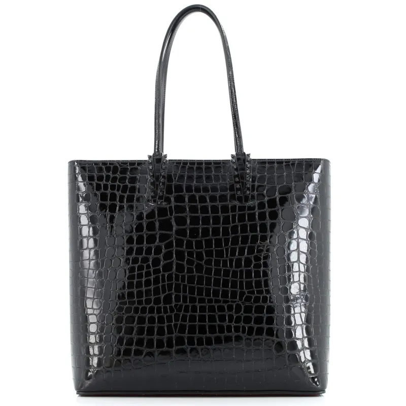 Pre-Loved Christian Louboutin Cabata North South Zipped Tote Crocodile Embossed Leather sold by Zulily