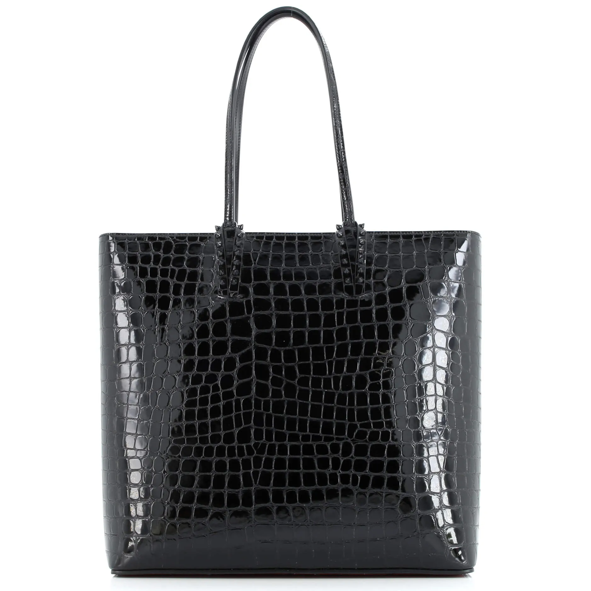 Pre-Loved Christian Louboutin Cabata North South Zipped Tote Crocodile Embossed Leather sold by Zulily