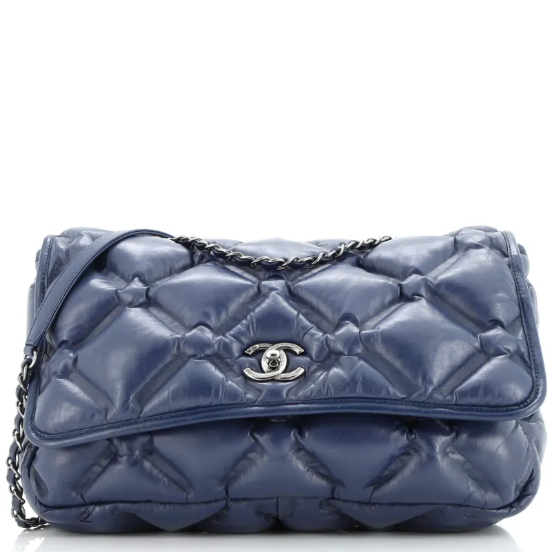 Pre-Loved Chanel Chesterfield Flap Bag Quilted Calfskin Medium made by Chanel