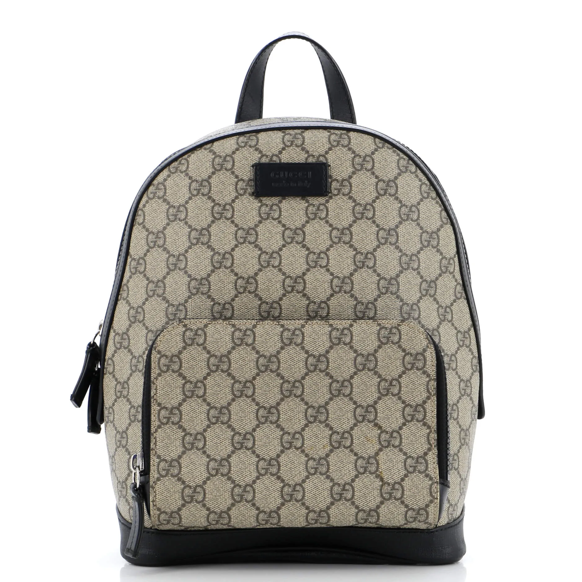 Pre-Loved Gucci Zip Pocket Backpack GG Coated Canvas Small sold by Zulily