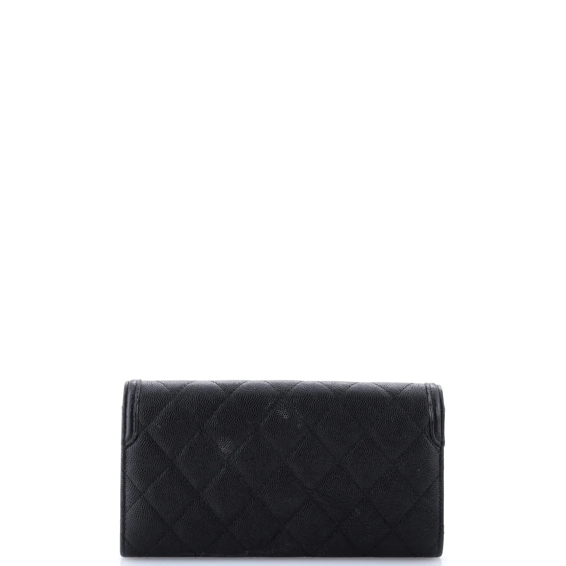 Pre-Loved Chanel Filigree Flap Wallet Quilted Caviar Long sold by Zulily product image thumbnail 3
