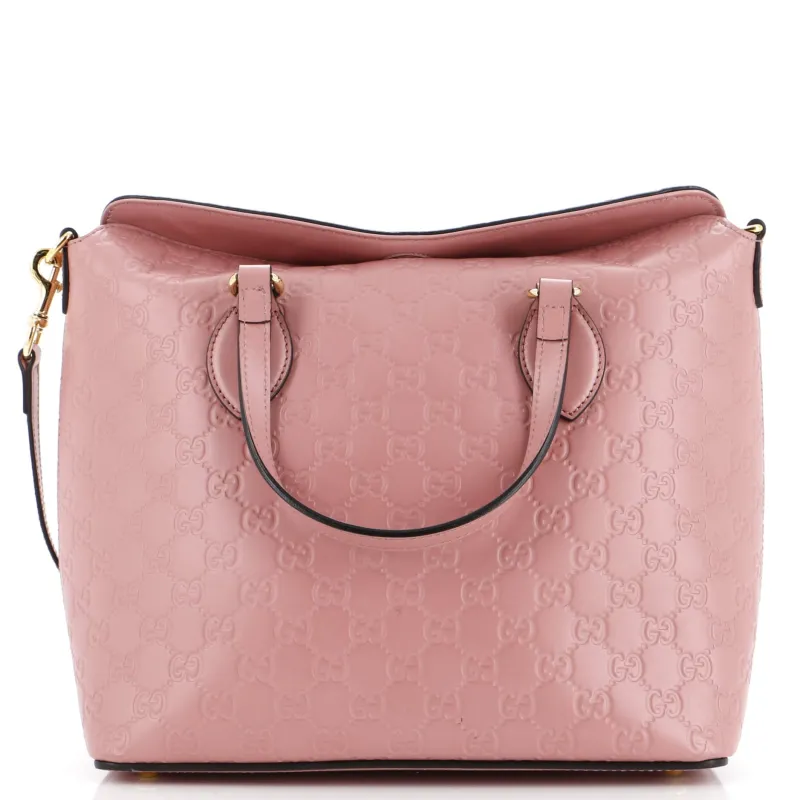 Pre-Loved Gucci Signature Fold Over Tote Guccissima Leather Medium sold by Zulily