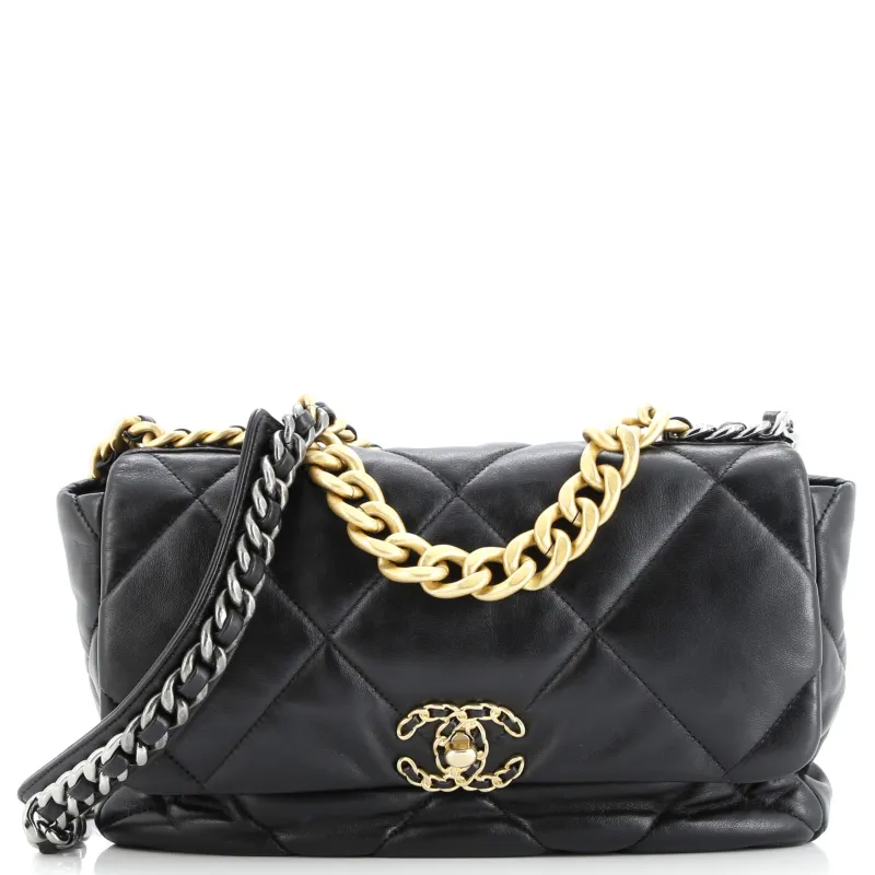 Pre-Loved Chanel 19 Flap Bag Quilted Leather Large sold by Zulily
