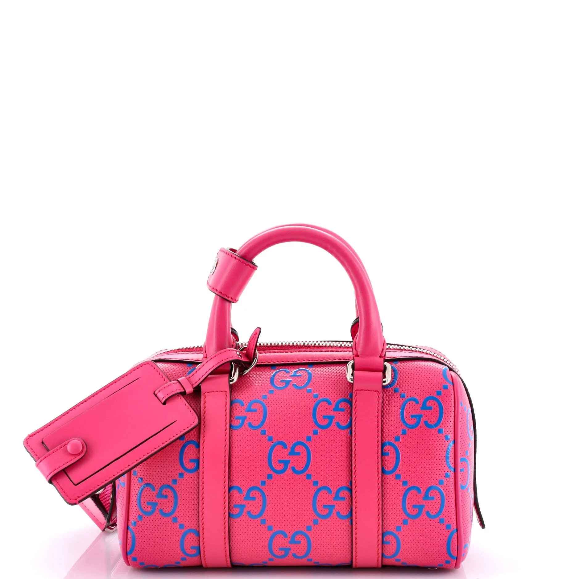 Pre-Loved Gucci Duffle Bag GG Embossed Perforated Leather Mini sold by Zulily