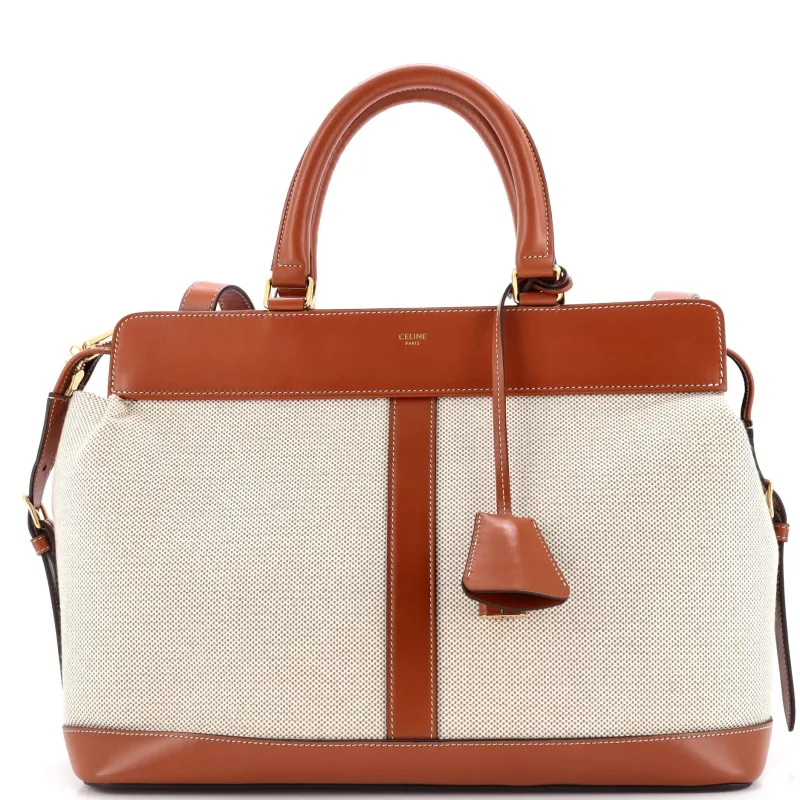 Pre-Loved Celine Cabas de France Tote Canvas with Leather Medium sold by Zulily