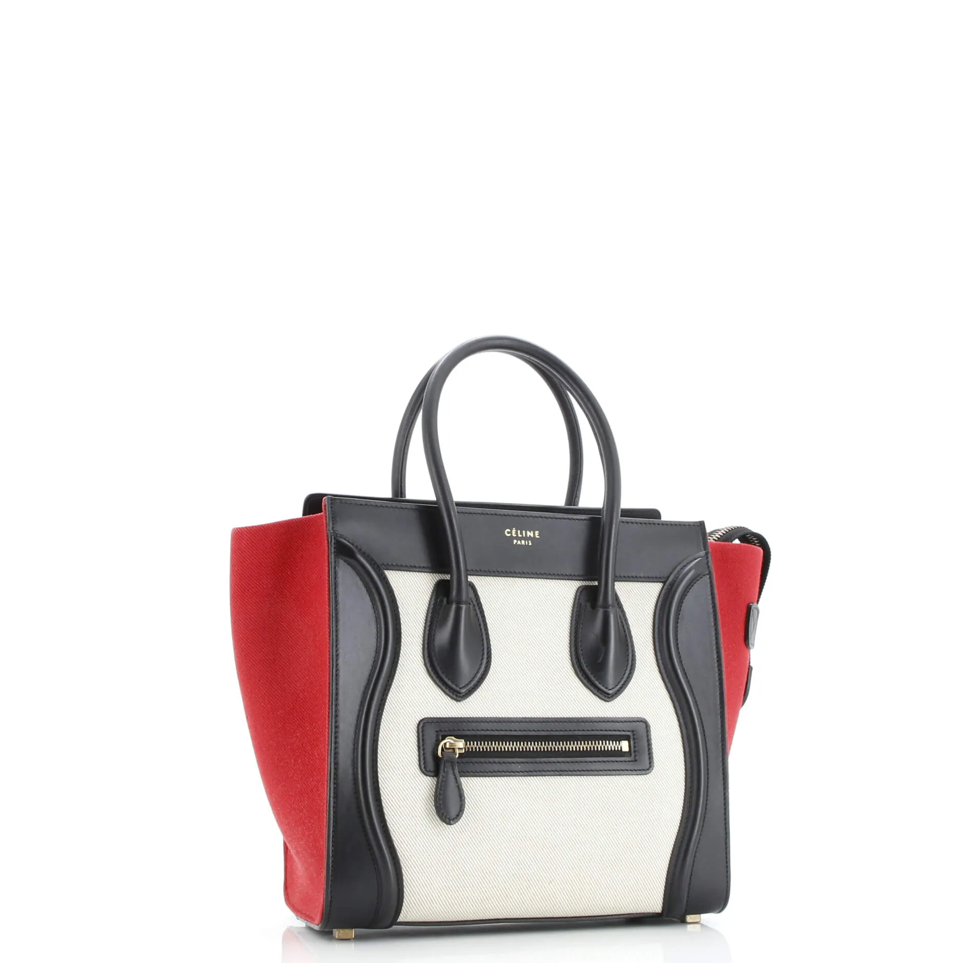Pre-Loved Celine Tricolor Luggage Bag Canvas and Leather Micro sold by Zulily product image thumbnail 2