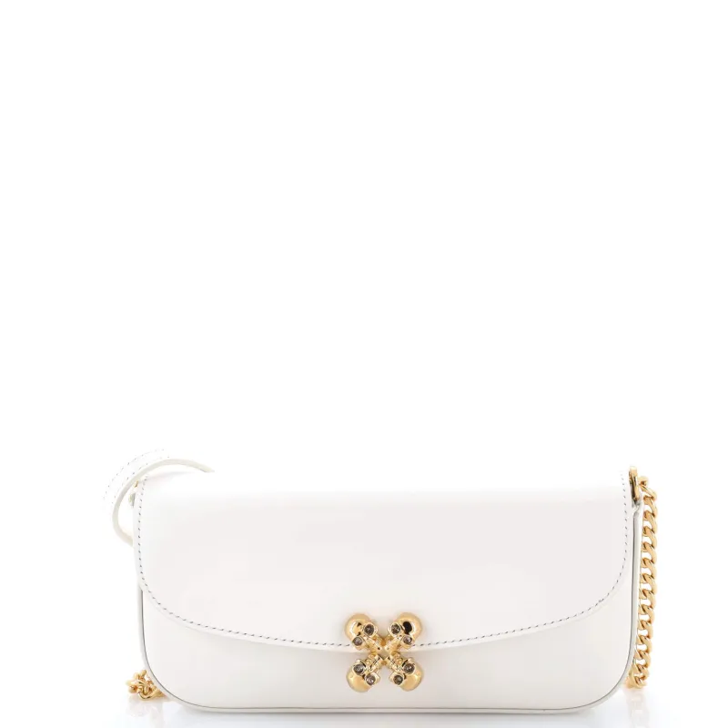 Pre-Loved Alexander McQueen Skull Flower Chain Shoulder Bag Leather Small made by Alexander McQueen