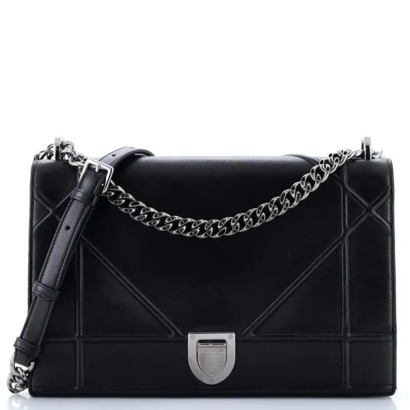 Pre-Loved Christian Dior Diorama Flap Bag Calfskin Large sold by Zulily