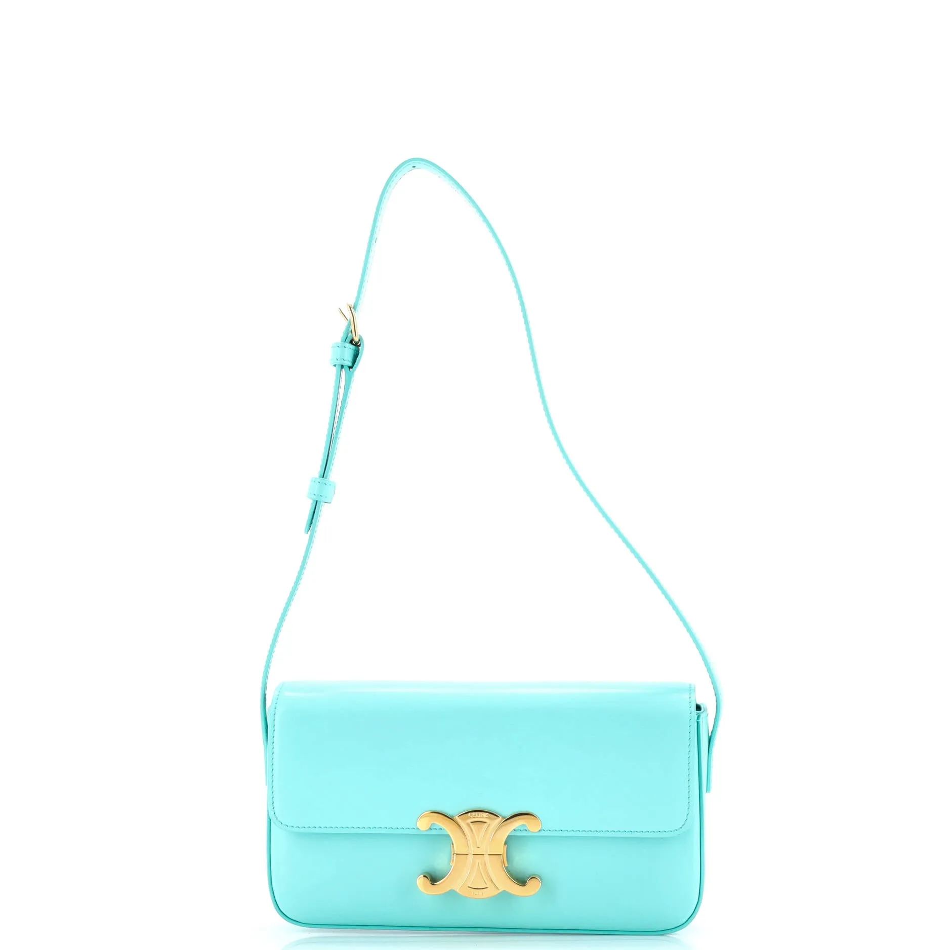 Pre-Loved Celine Triomphe East-West Shoulder Bag Smooth Calfskin sold by Zulily